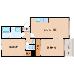 大和高田駅 徒歩16分 2階の物件間取画像